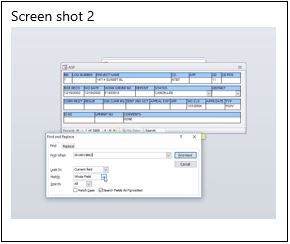 Screen shot of online update information grid for the AGF log