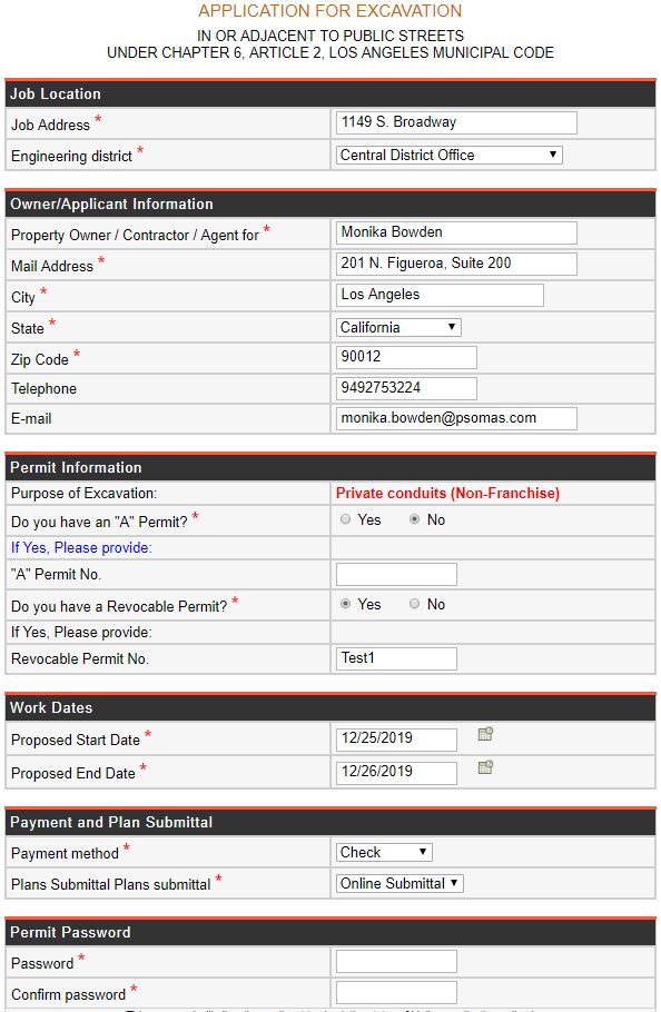 Starting a New Permit Screen