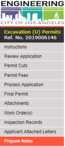 Prepare Notes Menu Screen Shot