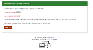 Application Submission Screen