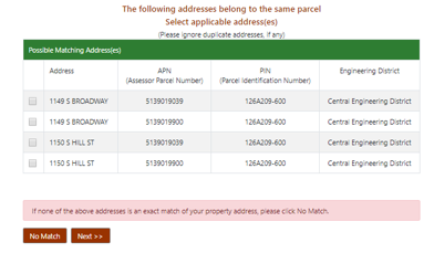Selection of Applicable Addresses
