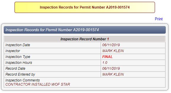 A Permit BCA Verifcation for ACOS Clearance