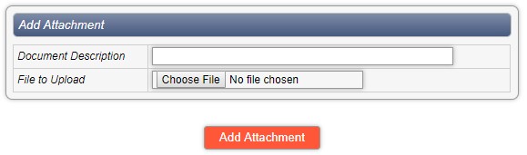 Screen shot of online application submission "Add attachment" screen Screen shot of online application submission "Add Attachment" screen