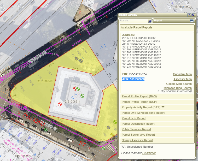 NavigateLA Screen Shot for APN Identification