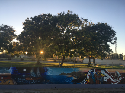 Image of wall bordering park