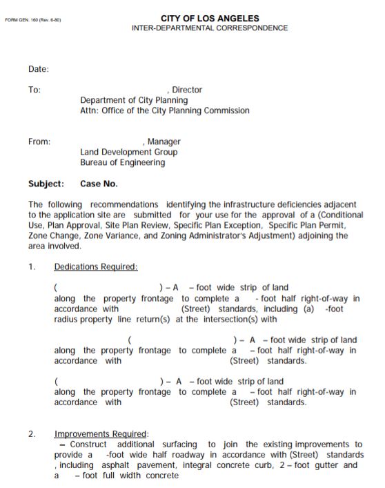 Sample BOE Report to Planning