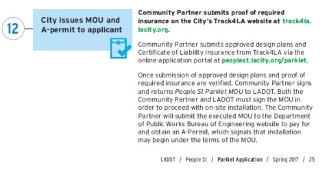 Screen shot of community partner application description